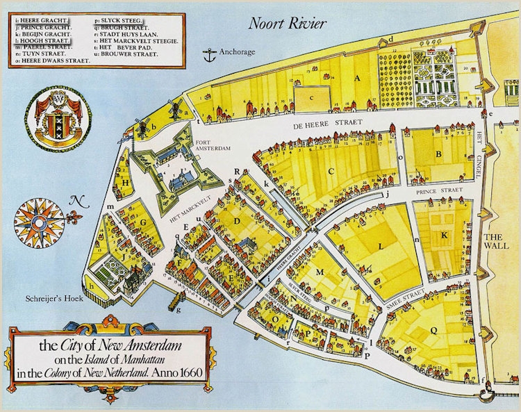 Groundplan of New Amsterdam dated 1660