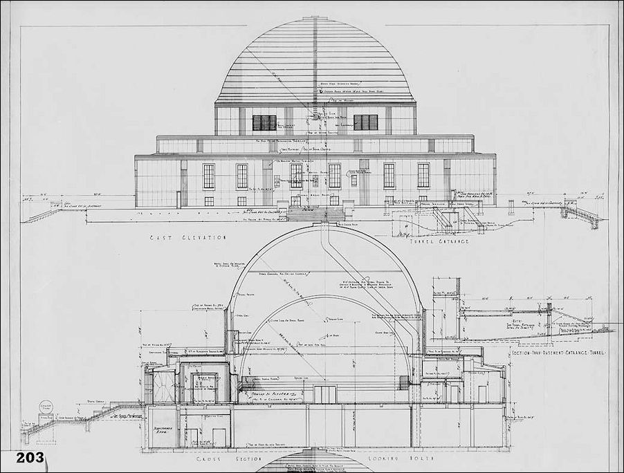 Elevation Plans for the Adlre Planetarium