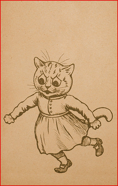 Front inside Cover to Cat Alphabet Louis Wain