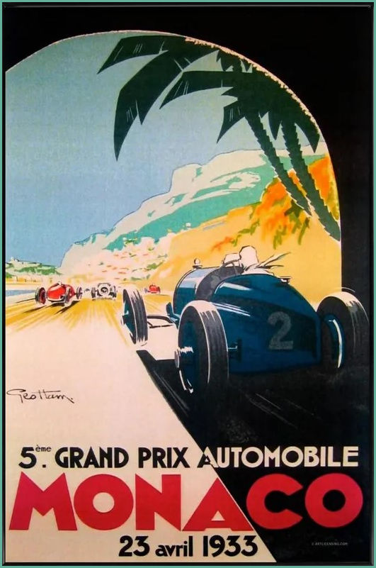5th Monaco Grand Prix 1933 Poster