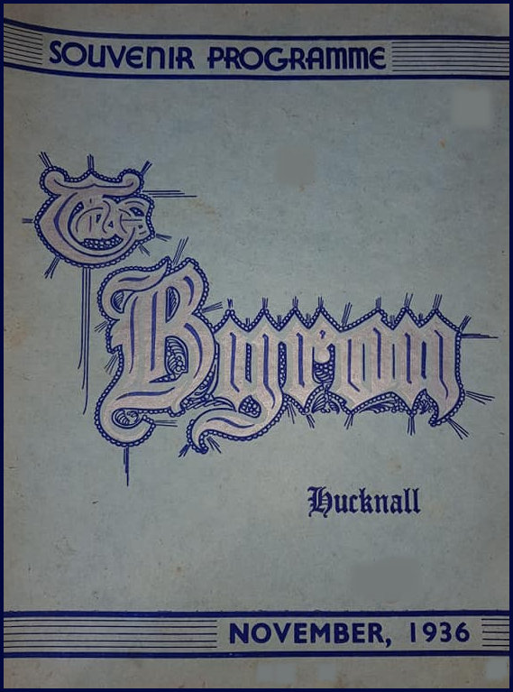 Opening Night Hucknall Byron Souvenir Programme Cover