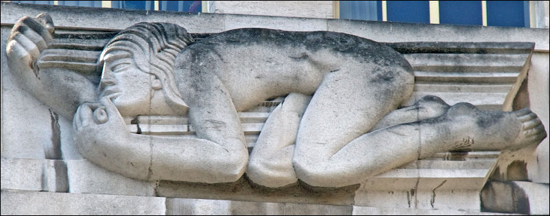 Eric Gill North Wind scupture at 55 Broadway