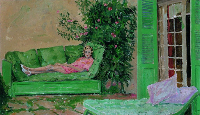 Doris Castkerosse reclining painting by Churchill