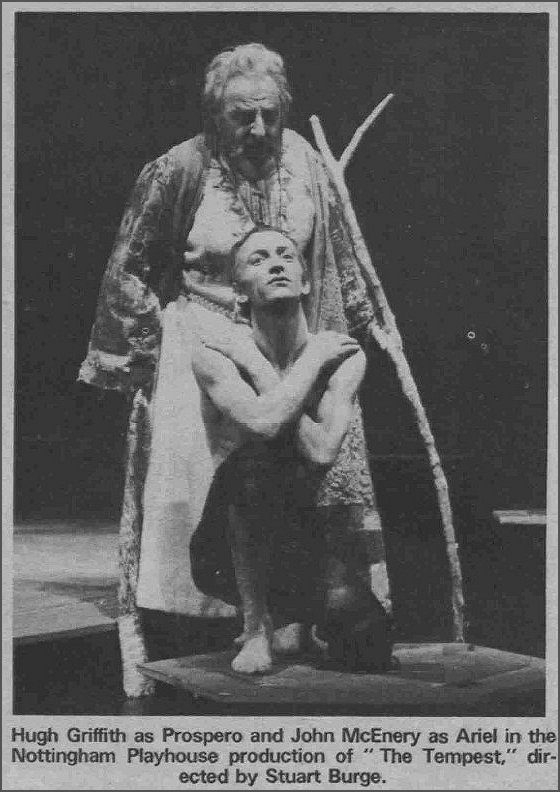 John McEnery as Ariel and Hugh Griffiths as Prospero 1972