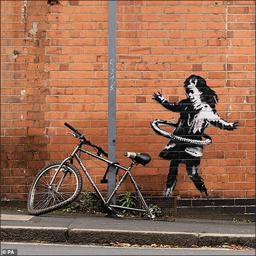 Banksy Hoola-Hoop Girl for Nottingham