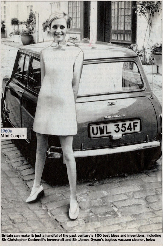 Twiggy and 1960s Mini Cooper