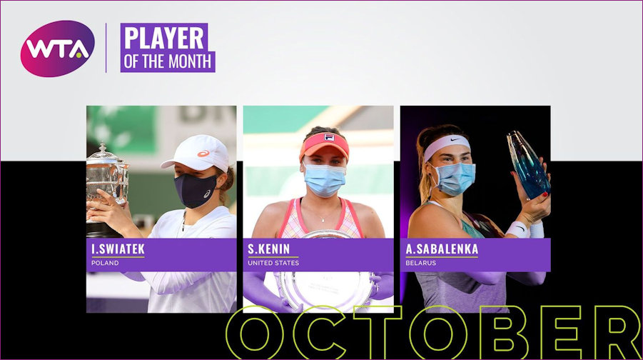 Iga nominated for WTA Player of the Month October 2020