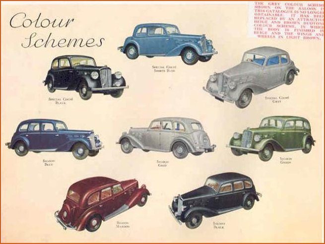 Selection of Morris Colours