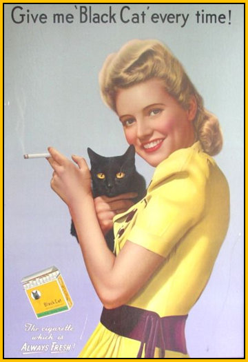 Blonde Black Cat cigarette lady