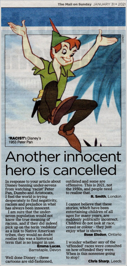 Public response to Peter Pan cartoon debate
