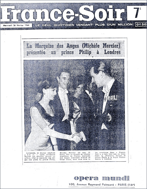 Angelique meets Prince Philip 1964 France Soir