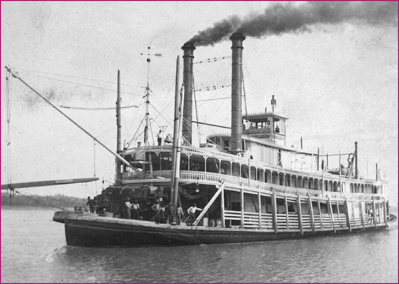 An image of an actual steamboat which resembles the set on the Wharf in Peyton Place