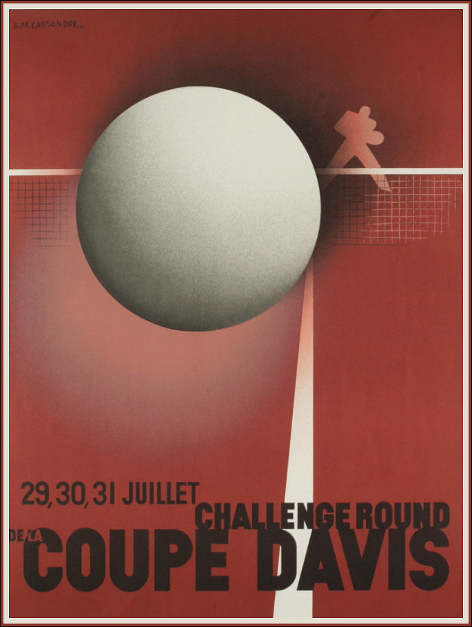 A M Cassandre Tennis Poster for Davis Cup 1932