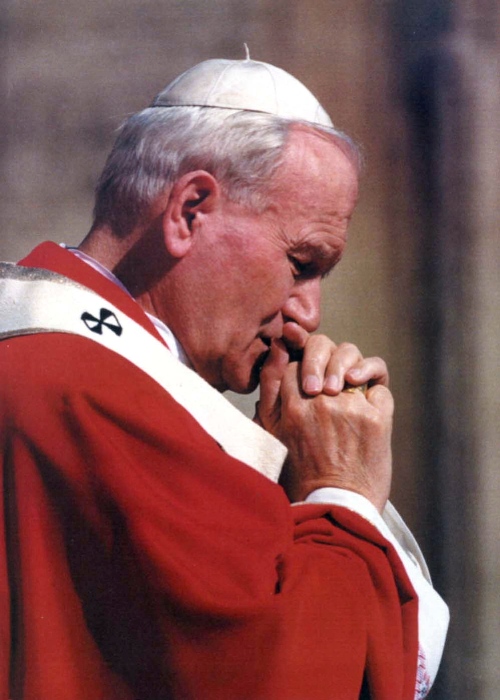 John Paul II portrait in prayer