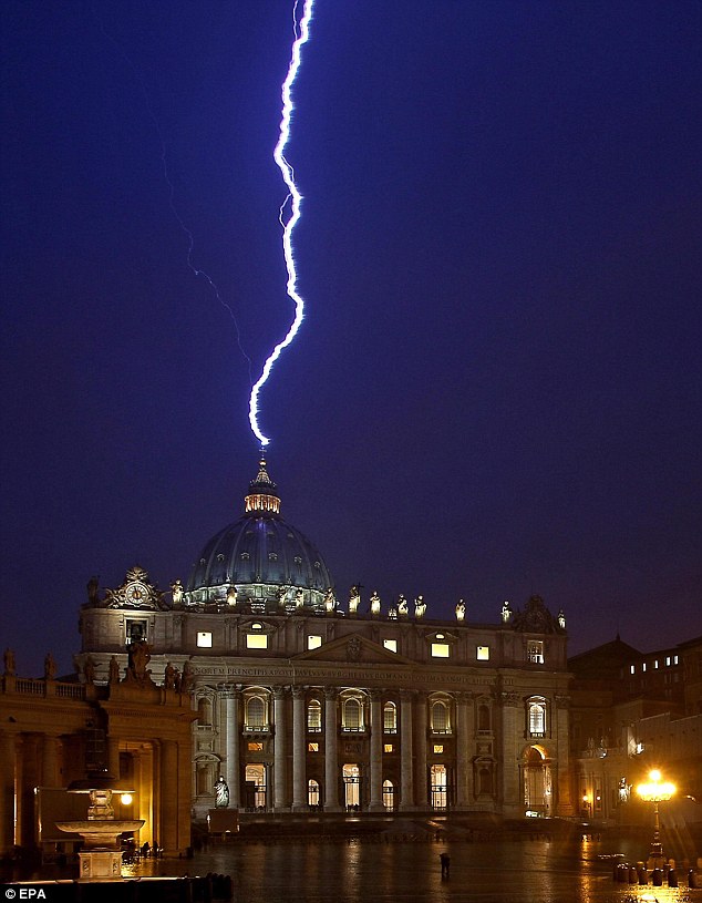 Lightning strikes the Vatican